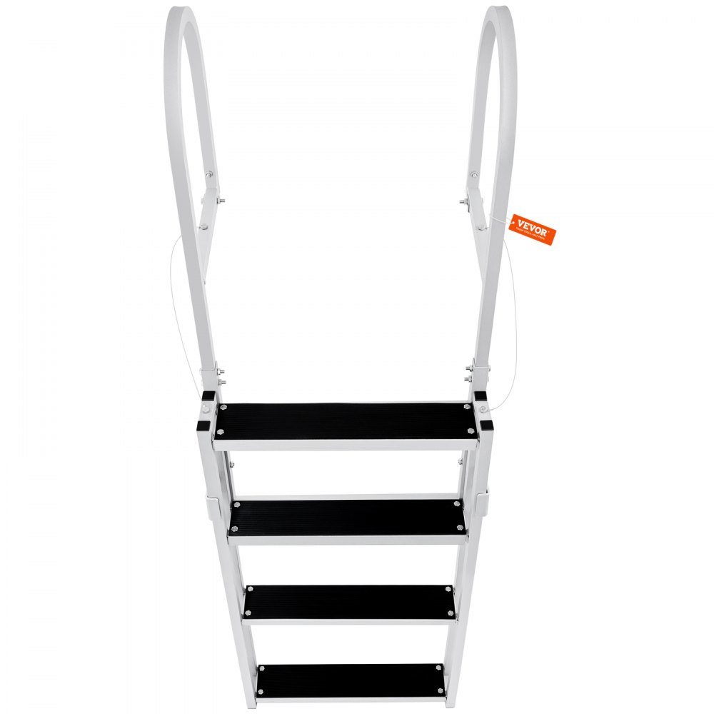 VEVOR Escalera de muelle, retráctil de 4 escalones, capacidad de carga de 350 libras, escalera de pontón de aleación de aluminio con altura ajustable de 55.1 a 67.1 pulgadas, escalón de 4 pulgadas de