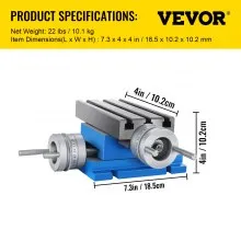 VEVOR Máquina de fresado Mesa de trabajo Fresado deslizante Mesa cruzada de trabajo Máquina Mesa de fresado deslizante compuesto Mesa de trabajo cruzada de fresado de precisión (7.3 x 4 pulgadas)