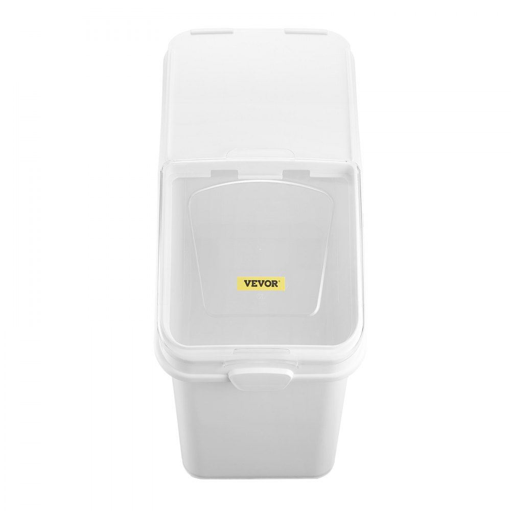 VEVOR Contenedor de arroz para almacenar, contenedor grande de 100 litros (27 galones), dispensador de comida para perros, contenedor para cereales, harina, ingredientes de cocina, contenedores de comida para mascotas con ruedas, pala y tapa hermética (paquete de 1)