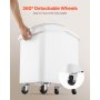 VEVOR Contenedor de almacenamiento de ingredientes de 27 galones Contenedor de ingredientes de 500 tazas con cuchara y tapa deslizante Contenedor comercial de alimentos Ideal para cocina, blanco