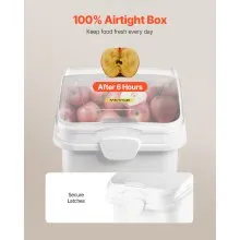 VEVOR Contenedor de almacenamiento de ingredientes de 27 galones Contenedor de ingredientes de 500 tazas con cuchara y tapa deslizante Contenedor comercial de alimentos Ideal para cocina, blanco