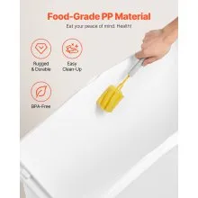 VEVOR Contenedor de almacenamiento de ingredientes de 27 galones Contenedor de ingredientes de 500 tazas con cuchara y tapa deslizante Contenedor comercial de alimentos Ideal para cocina, blanco