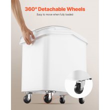 VEVOR Contenedor de almacenamiento de ingredientes de 27 galones Contenedor de ingredientes de 500 tazas con cuchara y tapa deslizante Contenedor comercial de alimentos Ideal para cocina, blanco