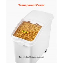 VEVOR Contenedor de almacenamiento de ingredientes de 27 galones Contenedor de ingredientes de 500 tazas con cuchara y tapa deslizante Contenedor comercial de alimentos Ideal para cocina, blanco