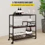 VEVOR - Carrito de bar industrial de 4 niveles para el hogar, con botellero y portavasos, 89 x 40 x 95 cm, color marrón