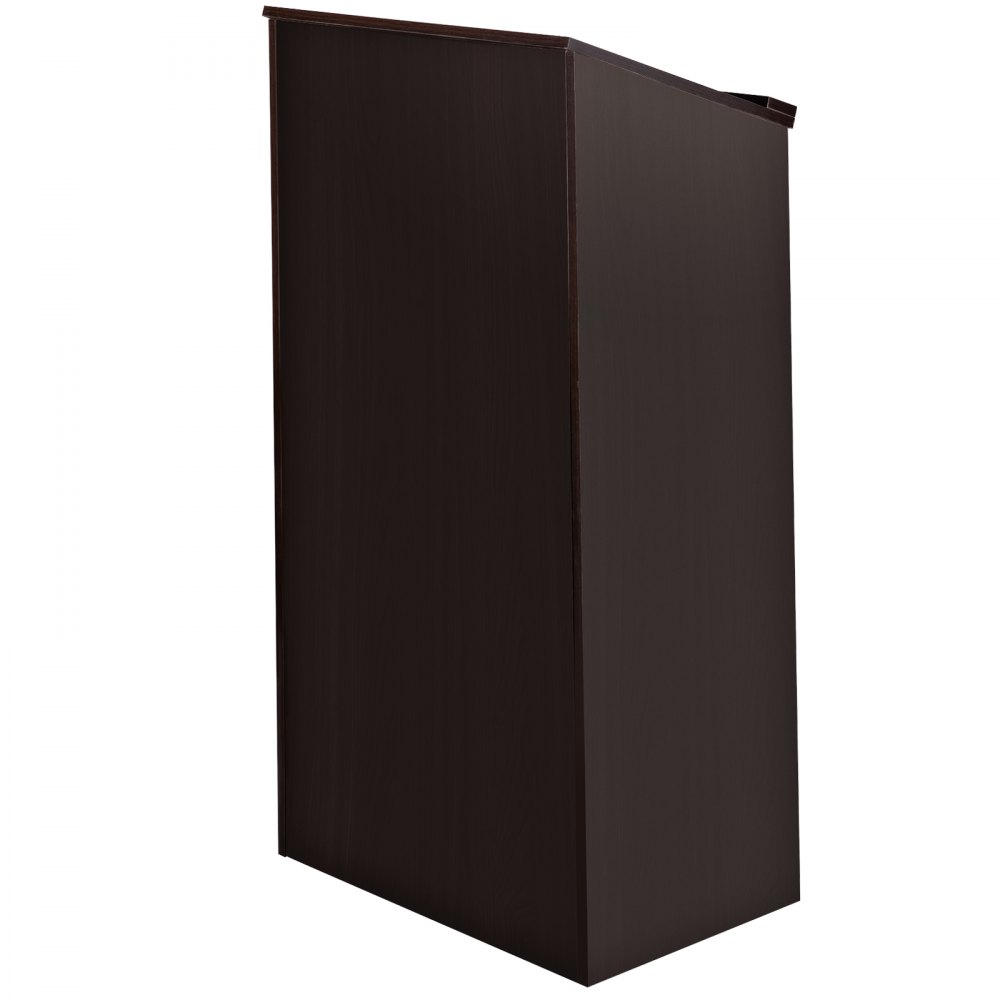 Podio de madera VEVOR, 23.6" x 47.2", atriles y podios con 4 ruedas giratorias, superficie inclinada, placa deflectora y estante, atriles de ébano de fácil montaje para iglesia, oficina, escuela, hogar (negro)
