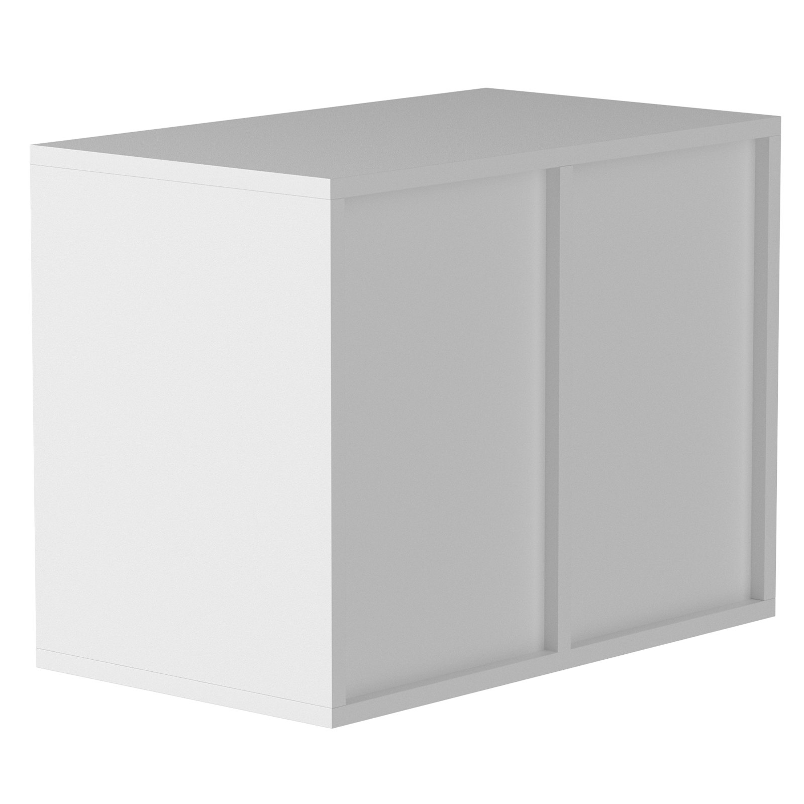 Unidad organizadora de literatura VEVOR blanca con un diseño minimalista y sencillo, que resalta las superficies laterales y superiores.