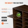 Organizadores de literatura VEVOR, buzón de oficina con 24 compartimentos y estantes ajustables, clasificador de literatura de madera de 73 x 30 x 62 cm para oficina, hogar, aula y salas de correo, certificado por la EPA, color marrón