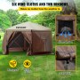 Tienda de campaña plegable VEVOR Gazebo de 3,6 x 3,6 m, con 6 lados, ventanas de malla, bolsa de transporte portátil y estacas para el suelo. Ideal para acampar al aire libre, jardín y patio.