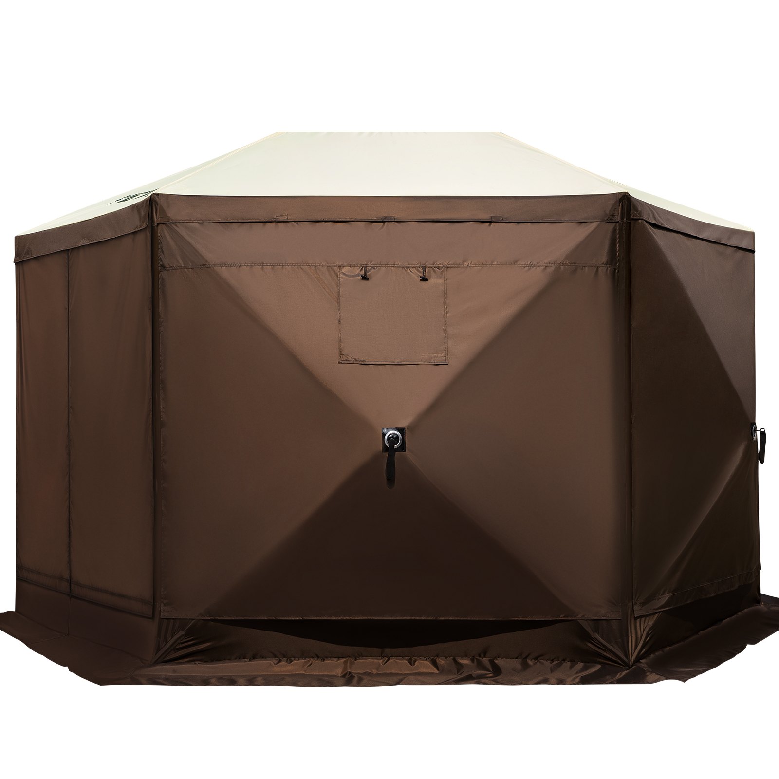 Carpa tipo cenador VEVOR, 3,6 x 3,6 m, carpa plegable hexagonal con ventanas de malla, bolsa de transporte portátil, estacas para el suelo, carpa de sombra grande para acampar al aire libre, césped y jardín.