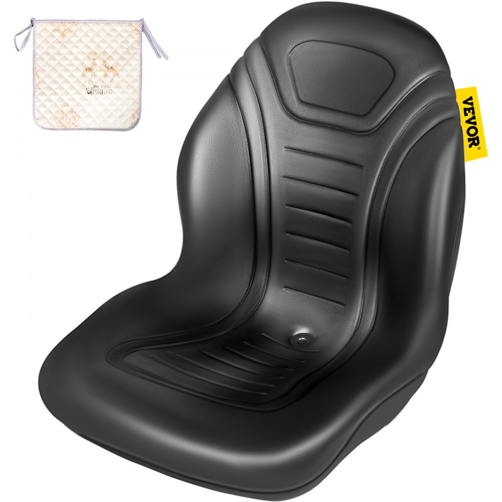 Asiento para tractor cortacésped VEVOR con diseño ergonómico negro y funda acolchada.