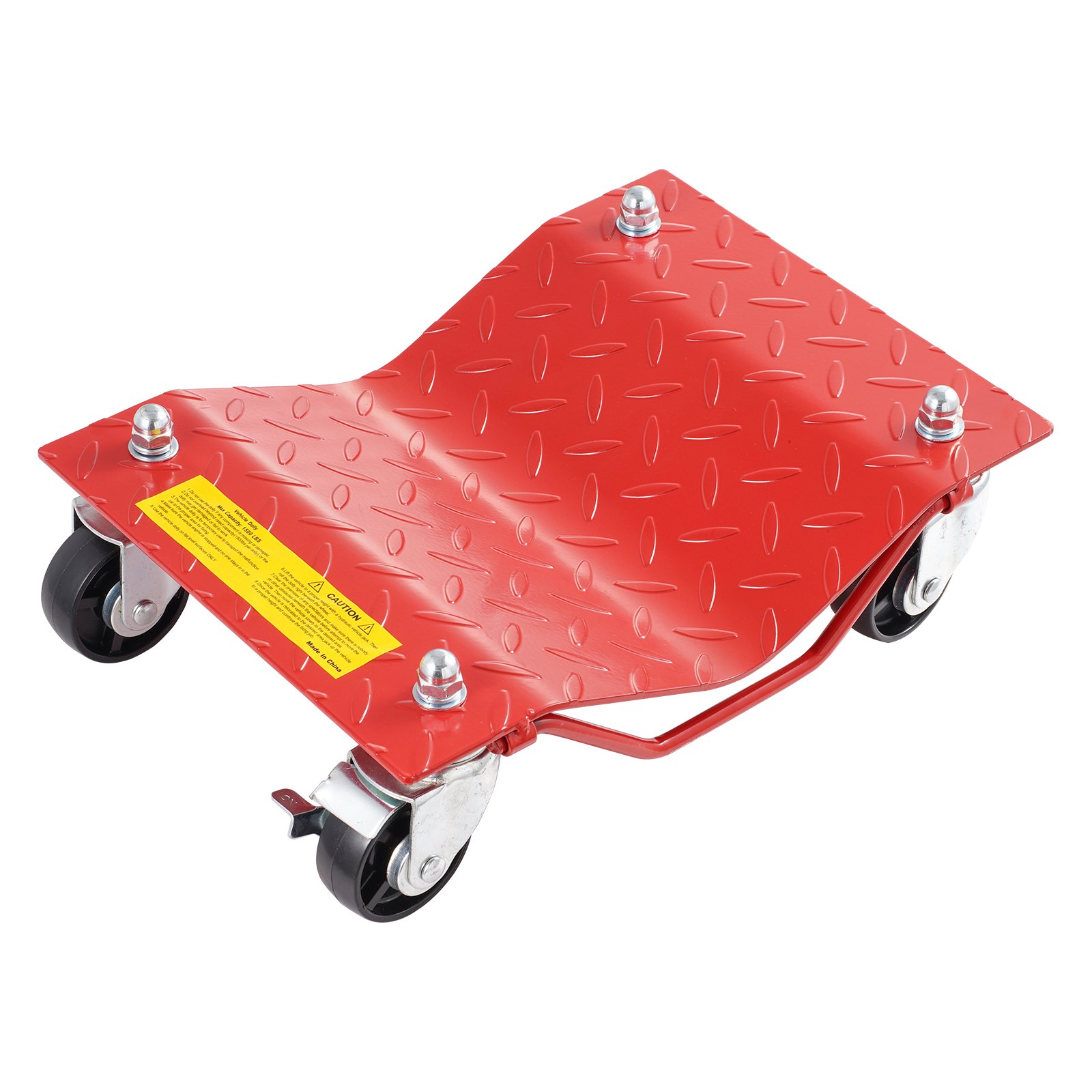 VEVOR - Carretilla con ruedas de acero resistente de 3627 kg (8000 lb), juego de 4, con frenos, para mover autos, camiones, remolques, motocicletas y barcos.