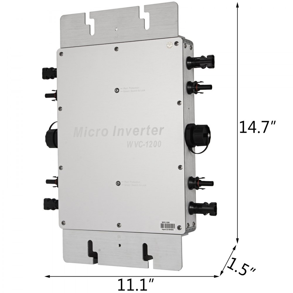 VEVOR 1200W MPPT Inversor de conexión a red solar impermeable DC a AC 220V Micro inversor (1200w 220v)