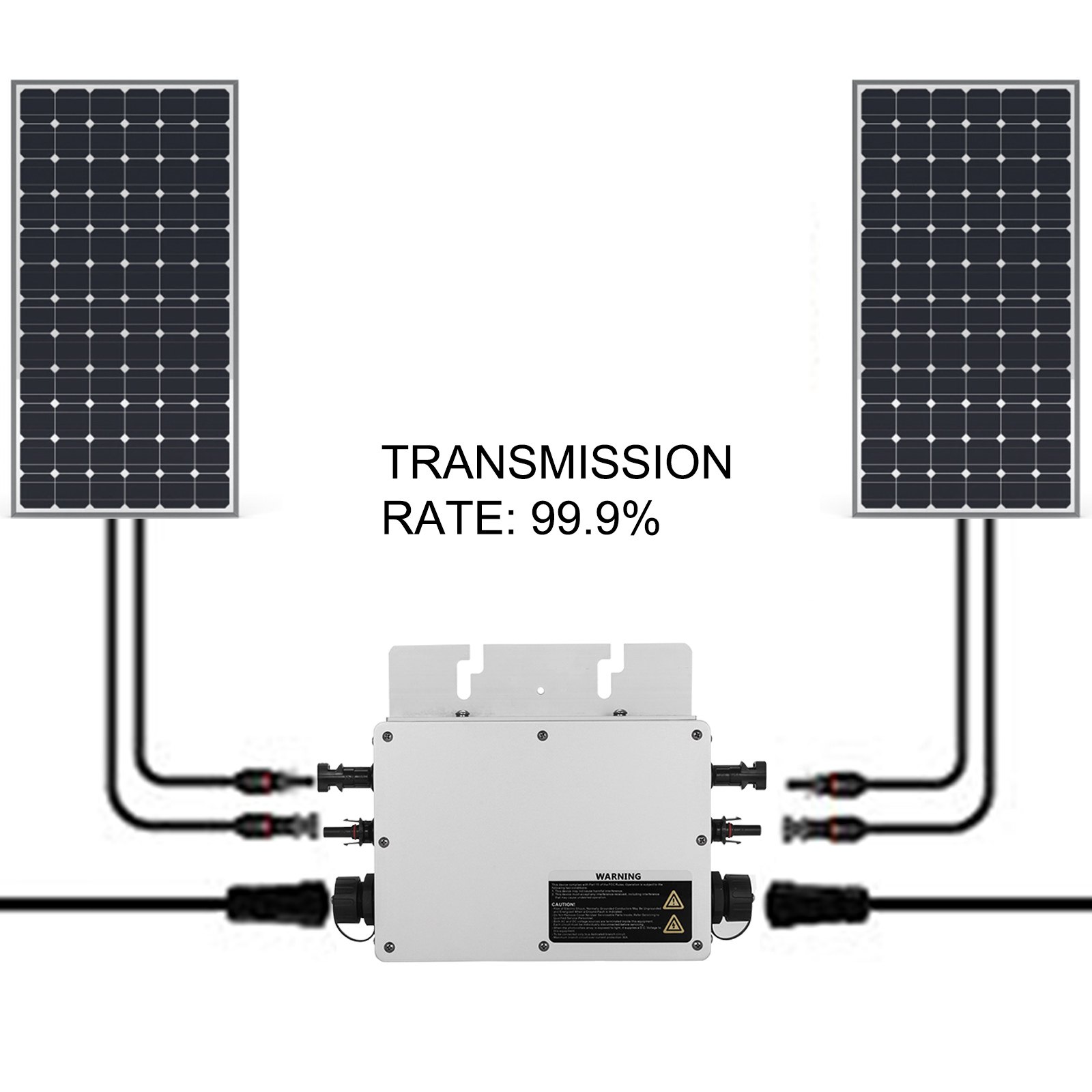 VEVOR Convertidor de Onda Sinusoidal Pura CC a CA de 220 V, Convertidor de Voltaje con Conmutación a la Red 40 A, Inversor de Onda Sinusoidal Pura de 600 W, Aparato Eléctrico IP65 con Tecnología MPPT