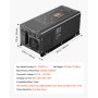 Inversor de onda sinusoidal pura VEVOR, 2000 vatios, inversor de corriente de 12 V CC a 120 V CA con pantalla LCD y control remoto, inversor solar para autocaravanas, barcos y casas rodantes sin conexión a la red, compatible con diversas baterías.