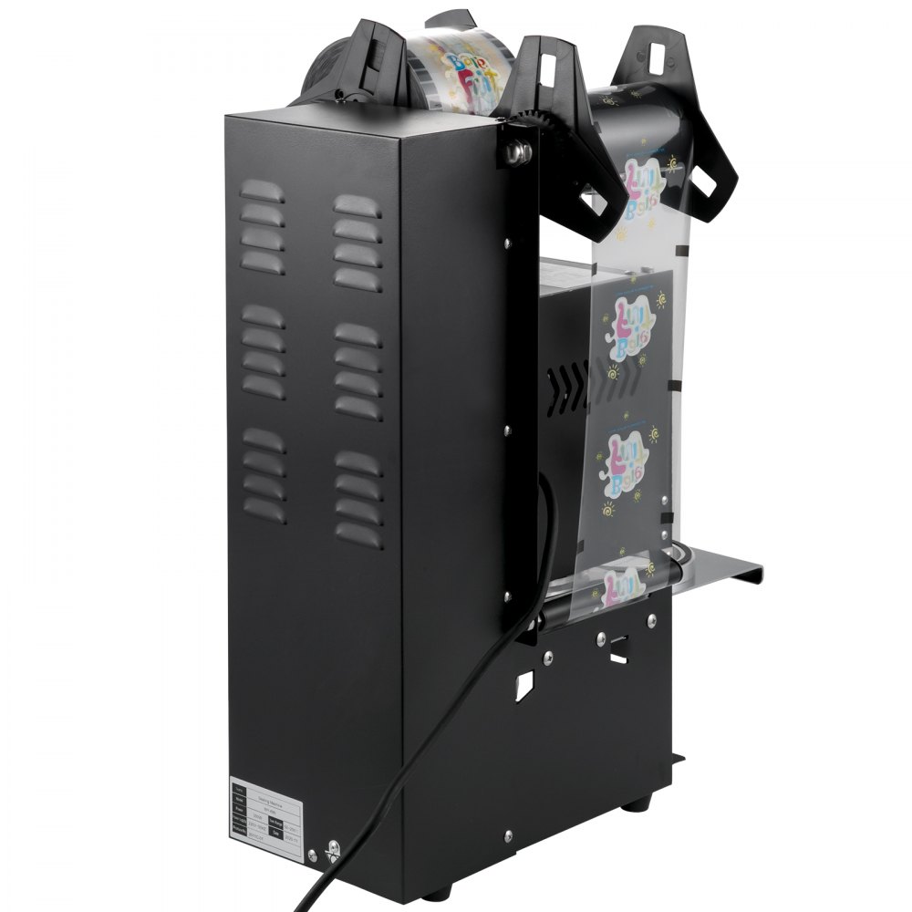 VEVOR Máquina selladora de tazas semiautomática, Máquina selladora de tazas de té 300-500 tazas/h, Máquina selladora de tazas Boba negra, Máquina selladora de tazas Boba de 90/95 mm de diámetro con panel de control para té con leche de burbujas