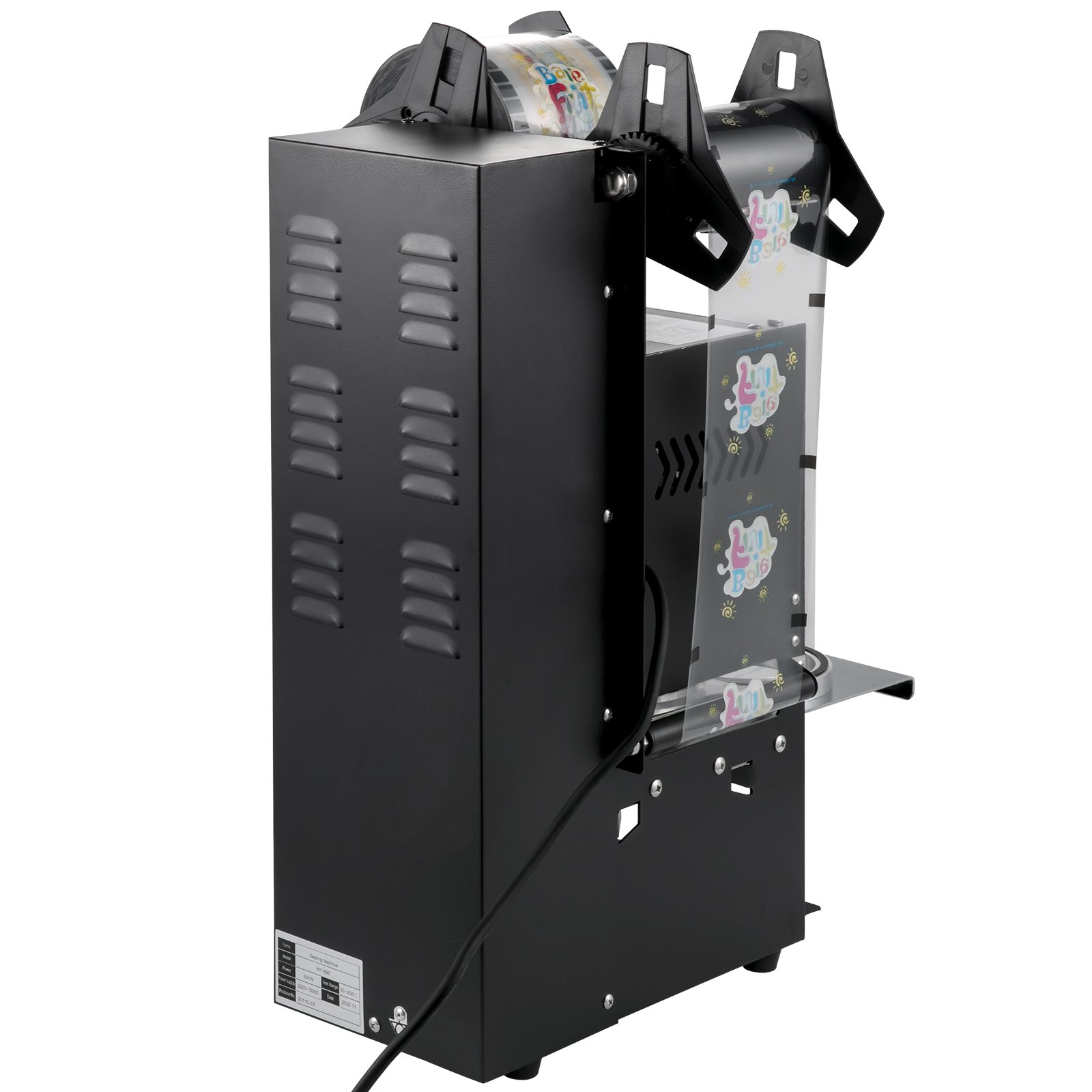 VEVOR Máquina selladora de tazas semiautomática, Máquina selladora de tazas de té 300-500 tazas/h, Máquina selladora de tazas Boba negra, Máquina selladora de tazas Boba de 90/95 mm de diámetro con panel de control para té con leche de burbujas