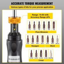 Juego de montaje de llave dinamométrica VEVOR Optics Destornillador limitador de par manual 10-50 in-lbs-1in-lbs