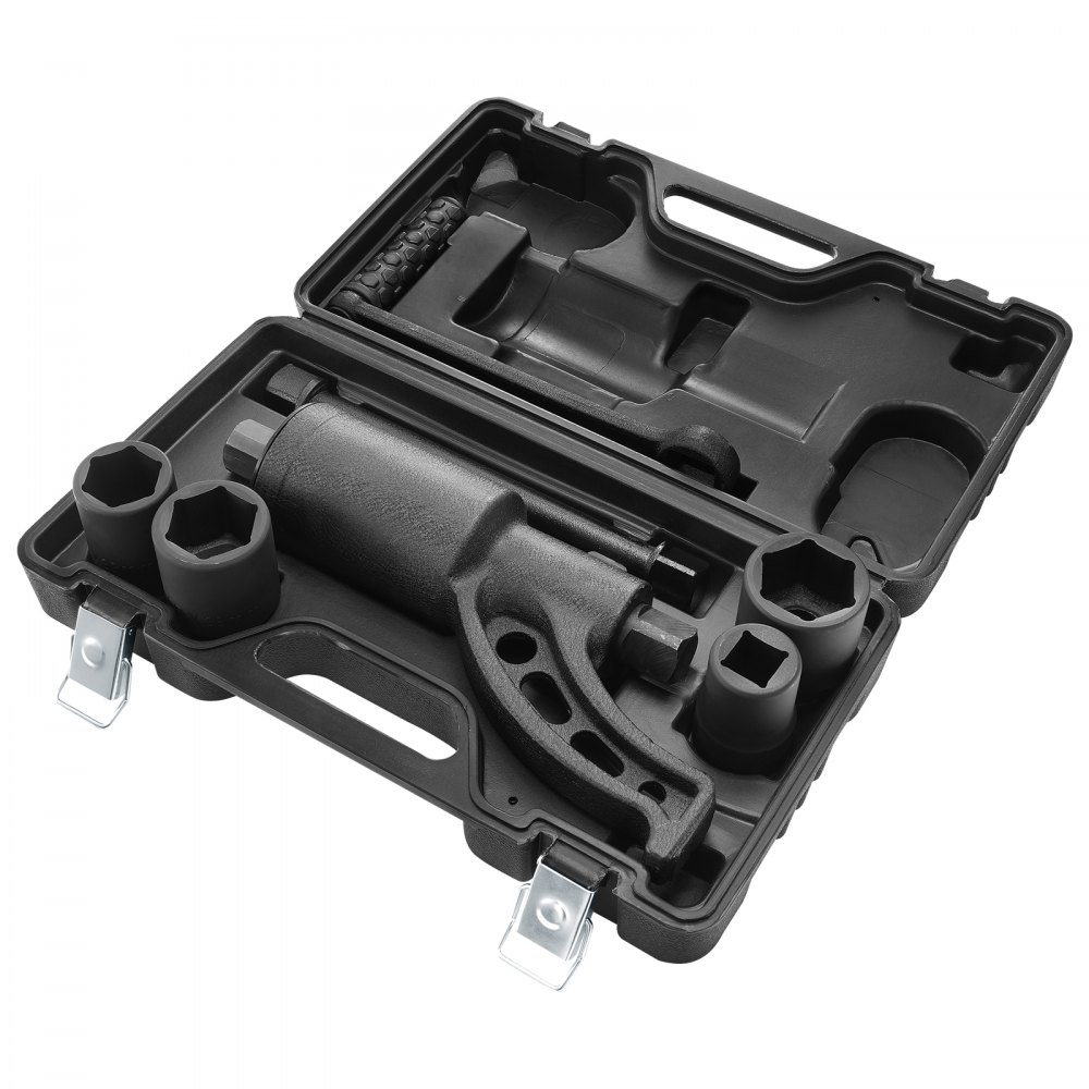 VEVOR Multiplicador de par, juego de llaves multiplicadoras de par de alta resistencia, multiplicador de par de llave de tuerca de accionamiento de 1 pulgada, extractor de tuercas de rueda 1:58 4800 N.m, con 4 enchufes y estuche de almacenamiento para camión, remolque, RV
