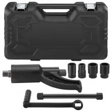 VEVOR Multiplicador de par, juego de llaves multiplicadoras de par de alta resistencia, multiplicador de par de llave de tuerca de accionamiento de 1 pulgada, extractor de tuercas de rueda 1:58 4800 N.m, con 4 enchufes y estuche de almacenamiento para camión, remolque, RV