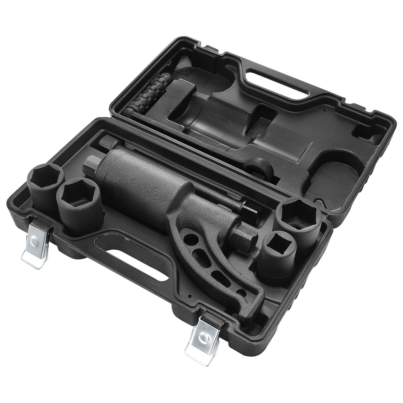 VEVOR - Juego de llaves multiplicadoras de torsión de alta resistencia, llave para tuercas de rueda con accionamiento de 1 pulgada, extractor de tuercas de rueda de 1:58 y 4800 Nm, con 4 vasos y estuche para camión, remolque o autocaravana.