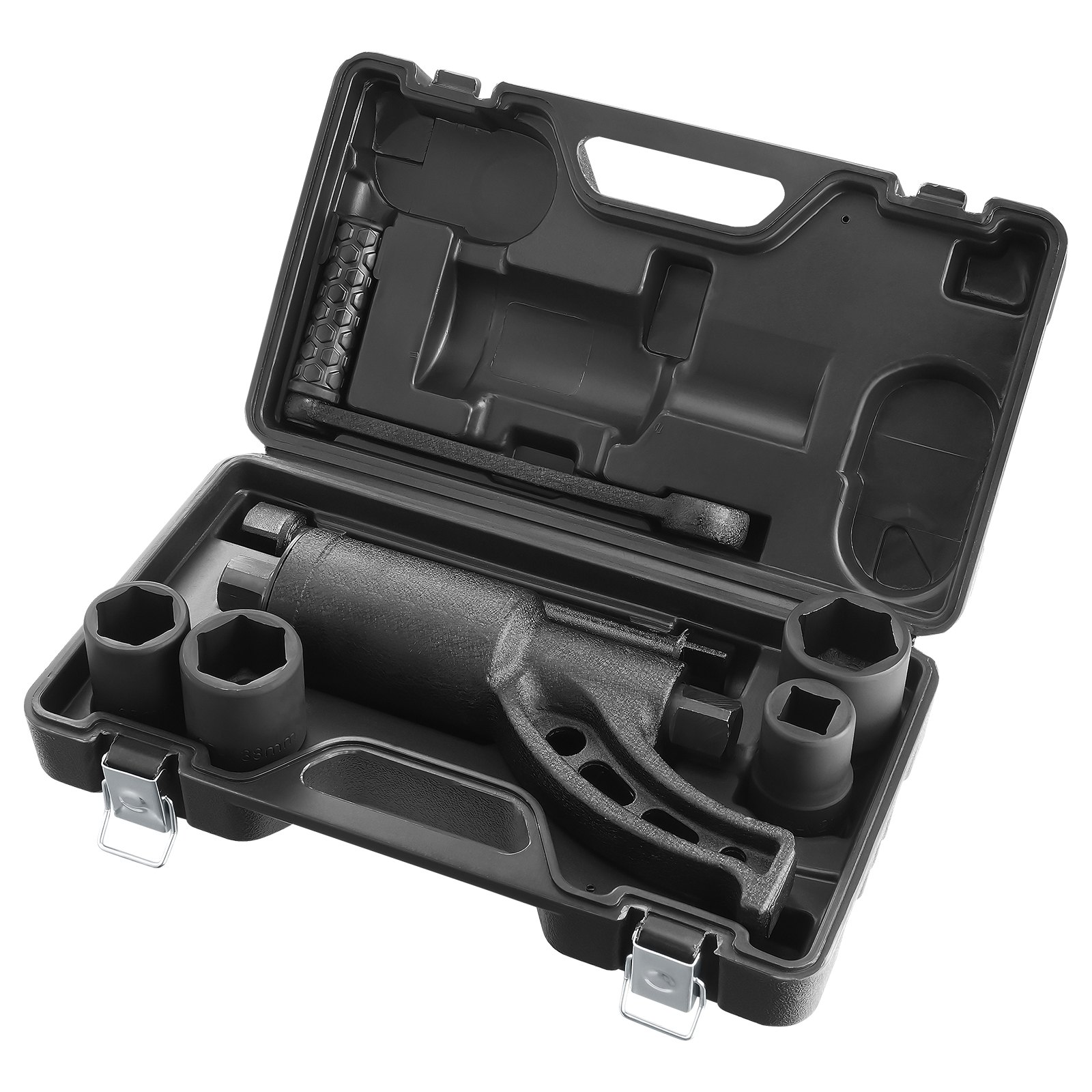 VEVOR - Juego de llaves multiplicadoras de torsión de alta resistencia, llave para tuercas de rueda con accionamiento de 1 pulgada, extractor de tuercas de rueda de 1:58 y 4800 Nm, con 4 vasos y estuche para camión, remolque o autocaravana.