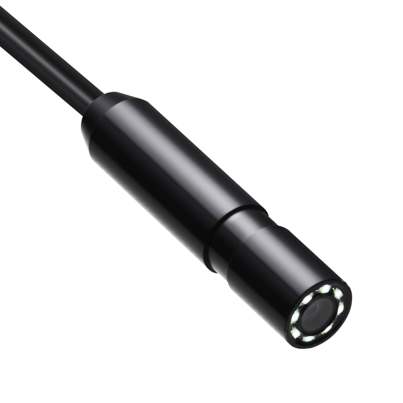 Cámara endoscópica VEVOR con cable semirrígido de 15 m, boroscopio HD 1920P para Android e iOS, cámara de inspección industrial con luz, 8 LED, zoom 2X, impermeable IP67, para automóviles y fontanería.