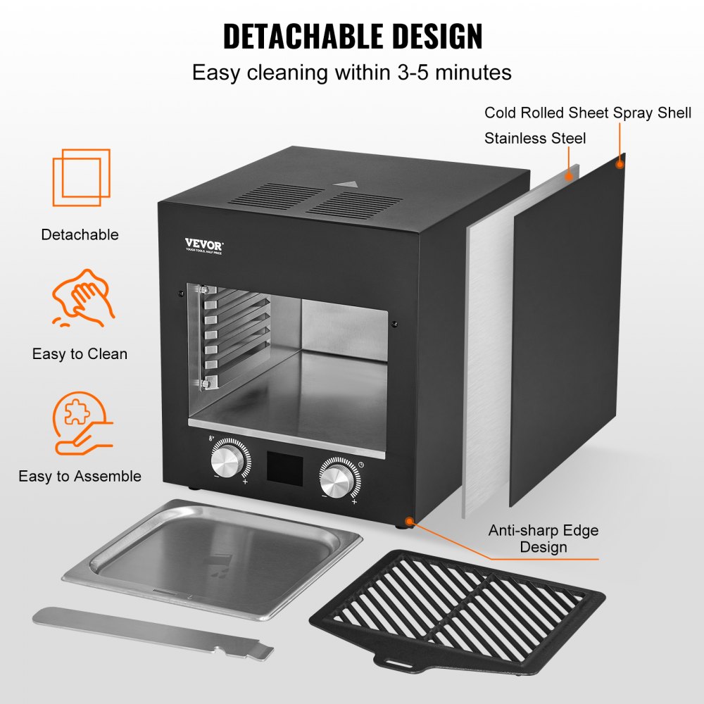 Parrilla eléctrica VEVOR para carne, 1800 W, parrilla infrarroja eléctrica sin humo, 720 °C, acero inoxidable, con rejilla ajustable de 6 niveles, ideal para barbacoa, tostadas y parrilla de interior.