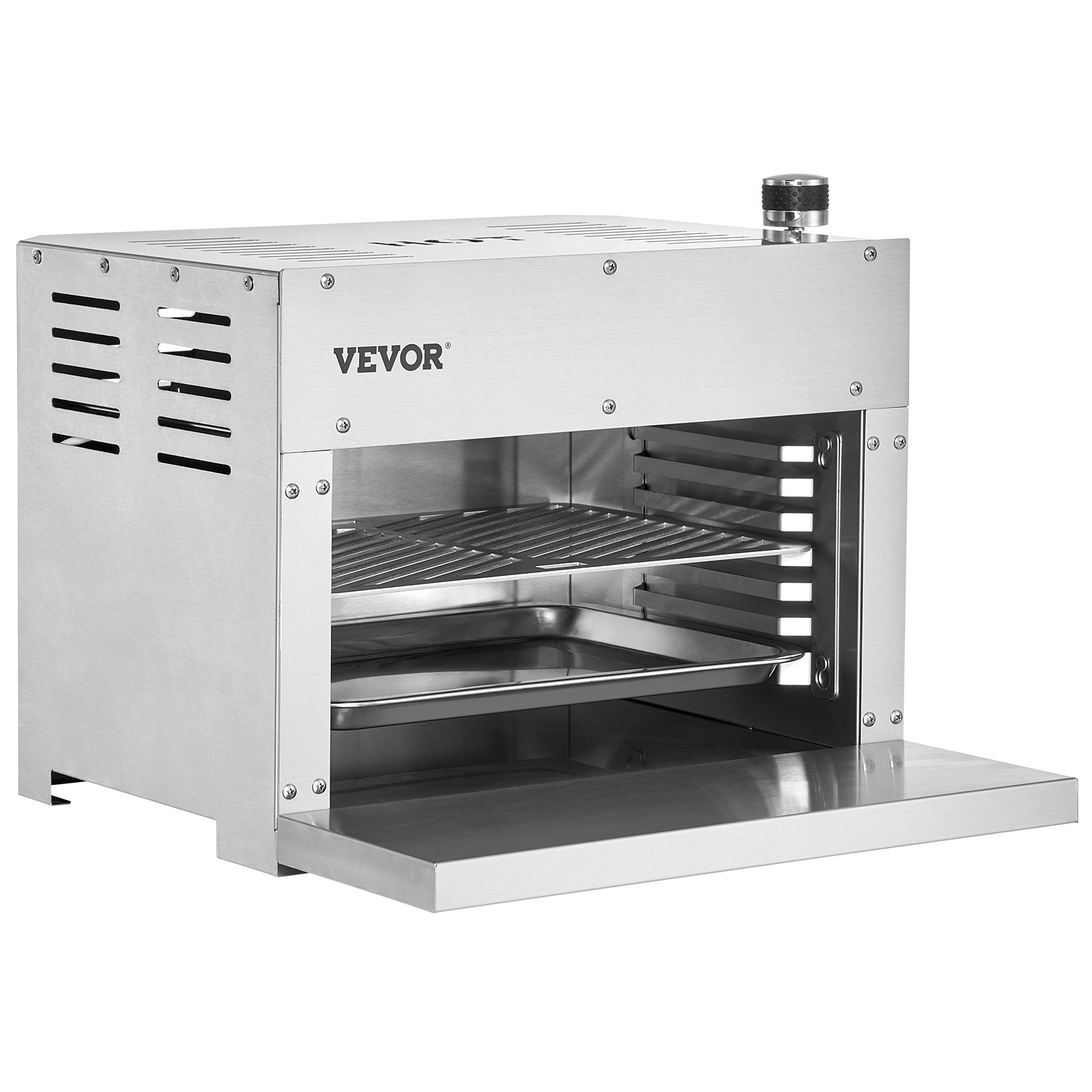 VEVOR Parrilla de propano para carne, parrilla infrarroja portátil, parrilla infrarroja de acero inoxidable de 1500 °F con rejilla ajustable de 6 niveles, máquina para cocinar carne para barbacoa, tostadas, parrilla y picnic al aire libre