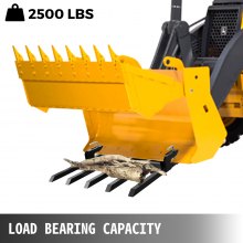 VEVOR Horquillas para desechos para cucharón de 48", horquillas con abrazadera para tractor 2500LBS Capacidad de carga, accesorio de horquillas de tractor para cucharón, abrazadera en horquillas para desechos con dos orificios de cadena para manejo de materiales, acero