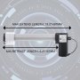 Motor reclinable eléctrico VEVOR con longitud máxima de extensión de 19,2 pulgadas y longitud mínima de retracción de 6,2 pulgadas.