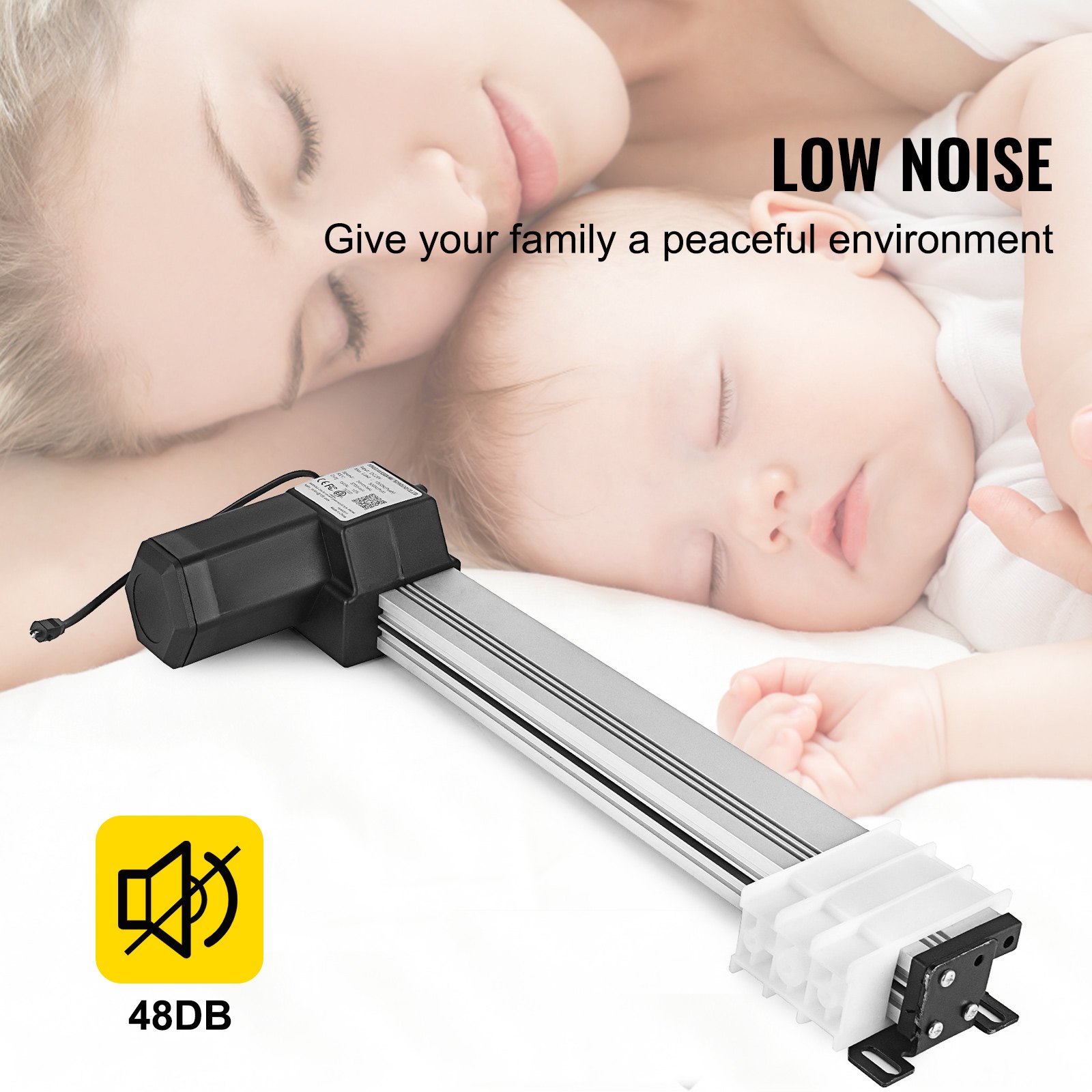 Motor reclinable eléctrico VEVOR, bajo nivel de ruido, ambiente tranquilo, icono de 48 db.