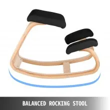 VEVOR Silla ergonómica de madera para arrodillarse Cojín de asiento con memoria Cuerpo de alivio Negro