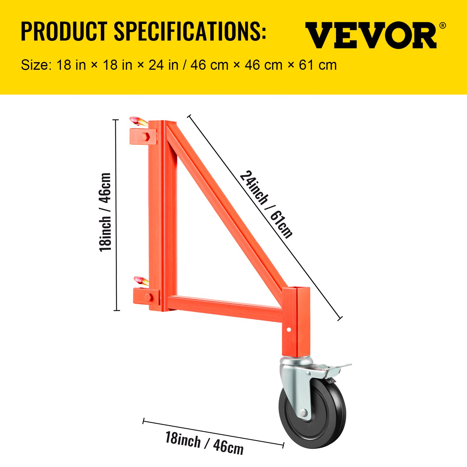 VEVOR Andamio Outrigger Outrigger Set 18" x 18" 4 piezas con pasador de bloqueo y ruedas