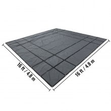 Lonas de cama plana VEVOR, lona de camión de plataforma plana de 18 oz, lona de madera de polietileno de 16 x 16 pies, lona de remolque resistente negra con anillos en D de acero inoxidable para camiones, furgonetas, botes pequeños, maquinaria y materiales para exteriores