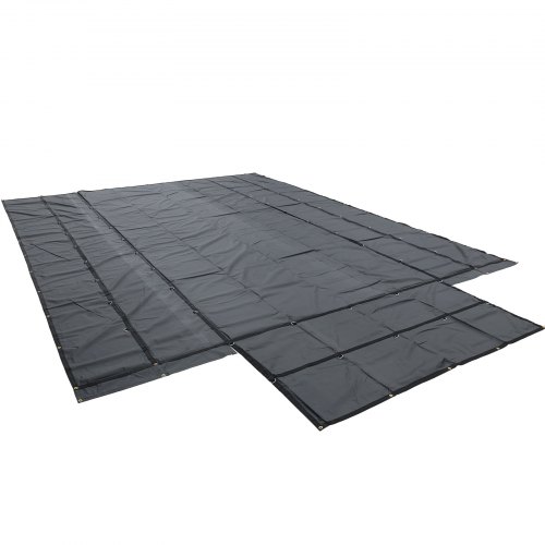 Lonas de cama plana VEVOR, lona de camión de cama plana de 18 oz, lona de madera de vinilo de 16x20 pies, lona de remolque negra resistente con anillos en D de acero inoxidable y una solapa para camiones, furgonetas, botes pequeños, maquinaria y materiales para exteriores