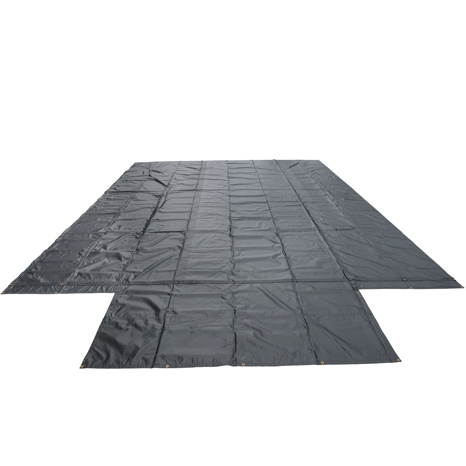 Lonas de cama plana VEVOR, lona de camión de cama plana de 18 oz, lona de madera de vinilo de 16x20 pies, lona de remolque negra resistente con anillos en D de acero inoxidable y una solapa para camiones, furgonetas, botes pequeños, maquinaria y materiales para exteriores