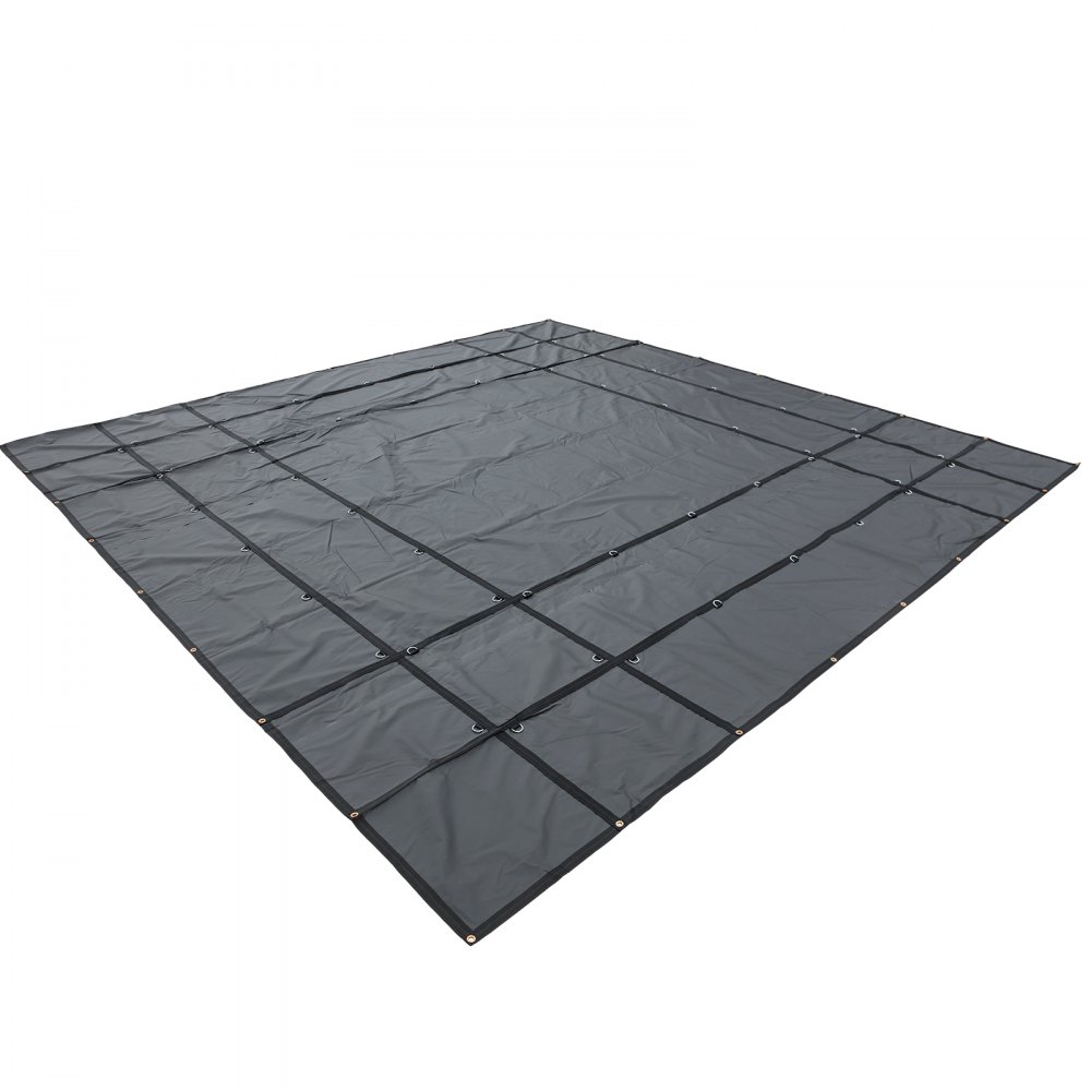 Lonas de cama plana VEVOR, lona de camión de plataforma plana de 18 oz, lona de madera de polietileno de 16 x 24 pies, lona de remolque resistente negra con anillos en D de acero inoxidable para camiones, furgonetas, botes pequeños, maquinaria y materiales para exteriores