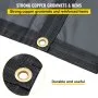 Lonas VEVOR para plataforma de camión de 18 oz, lona de polietileno para madera de 16 x 24 pies, lona negra resistente para remolque con anillas en D de acero inoxidable para camiones, furgonetas, embarcaciones pequeñas, maquinaria y materiales de exterior.