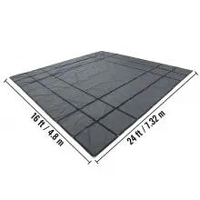 Lonas de cama plana VEVOR, lona de camión de plataforma plana de 18 oz, lona de madera de polietileno de 16 x 24 pies, lona de remolque resistente negra con anillos en D de acero inoxidable para camiones, furgonetas, botes pequeños, maquinaria y materiales para exteriores