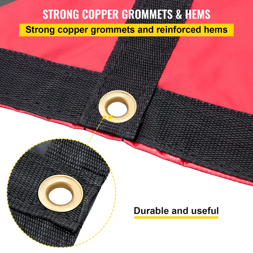 Lonas VEVOR para plataforma de camión de 18 oz, lona de polietileno para madera de 16 x 24 pies, lona roja resistente para remolque con anillas en D de acero inoxidable para camiones, furgonetas, embarcaciones pequeñas, maquinaria y materiales de exterior.