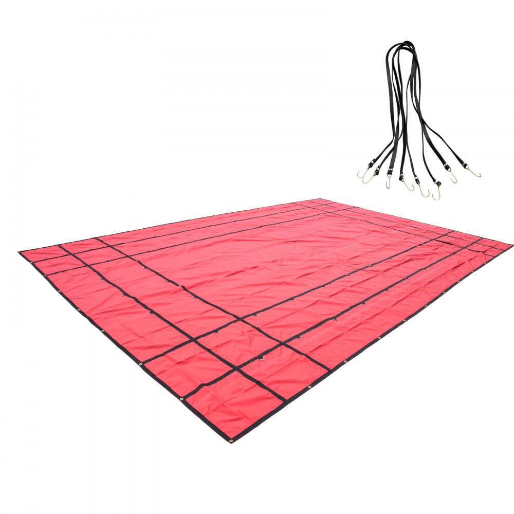 Lonas VEVOR para plataforma de camión de 18 oz, lona de polietileno para madera de 16 x 24 pies, lona roja resistente para remolque con anillas en D de acero inoxidable para camiones, furgonetas, embarcaciones pequeñas, maquinaria y materiales de exterior.