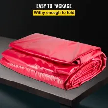 Lonas de cama plana VEVOR, lona de camión de cama plana de 18 oz, lona de madera de polietileno de 16 x 24 pies, lona de remolque roja resistente con anillos en D de acero inoxidable para camiones, furgonetas, botes pequeños, maquinaria y materiales para exteriores