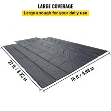 Lonas de cama plana VEVOR, lona de camión de cama plana de 18 oz, lona de madera de vinilo de 16 x 27 pies, lona de remolque resistente negra con anillos en D de acero inoxidable y una solapa para camiones, furgonetas, barcos, maquinaria y materiales para exteriores