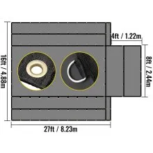 Lonas de cama plana VEVOR, lona de camión de cama plana de 18 oz, lona de madera de vinilo de 16 x 27 pies, lona de remolque resistente negra con anillos en D de acero inoxidable y una solapa para camiones, furgonetas, barcos, maquinaria y materiales para exteriores