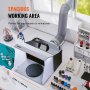 VEVOR Cabina de pulverización de aerógrafo, kit portátil de cabina de pulverización de pintura con aerógrafo con 4 luces LED, potentes ventiladores de escape dobles, plataforma giratoria y manguera de extensión de 6 pies, para pintar modelos, artes, manualidades, pasteles