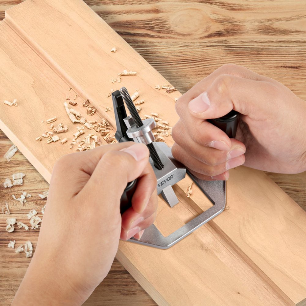 VEVOR Router Plane, Herramienta de carpintería de mano, Cepilladora de mano de hoja ajustable, Afeitadora de madera de acero inoxidable con tope de profundidad, Herramienta de carpintería de mano de alta configuración para la industria de la carpintería de bricolaje