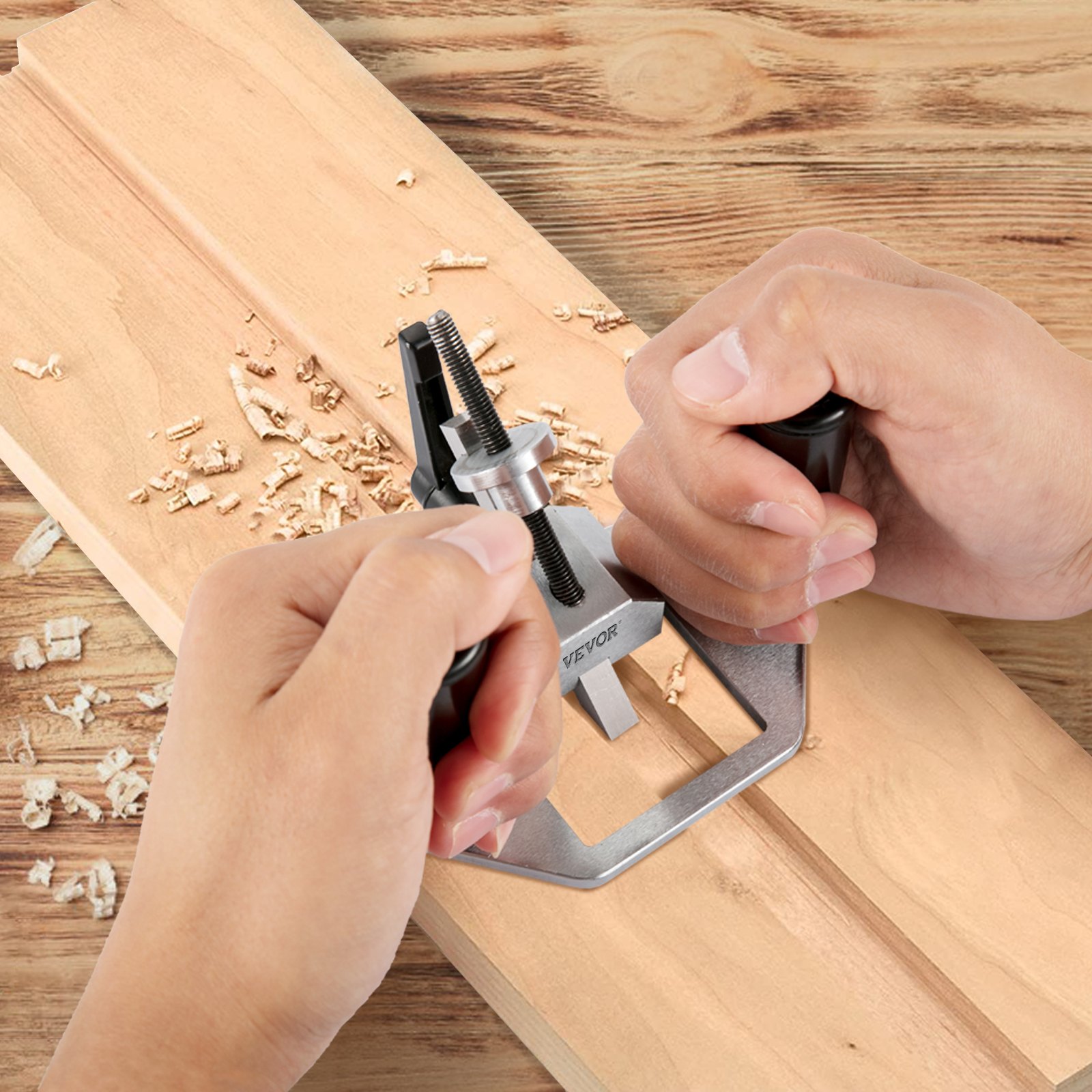 VEVOR Router Plane, Herramienta de carpintería de mano, Cepilladora de mano de hoja ajustable, Afeitadora de madera de acero inoxidable con tope de profundidad, Herramienta de carpintería de mano de alta configuración para la industria de la carpintería de bricolaje