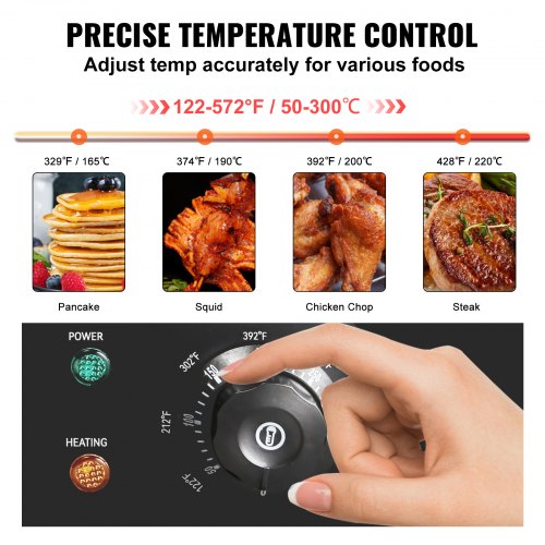 Tuspuzz 1600W 21 "Plancha de encimera eléctrica comercial Plancha de parrilla superior plana Placa caliente