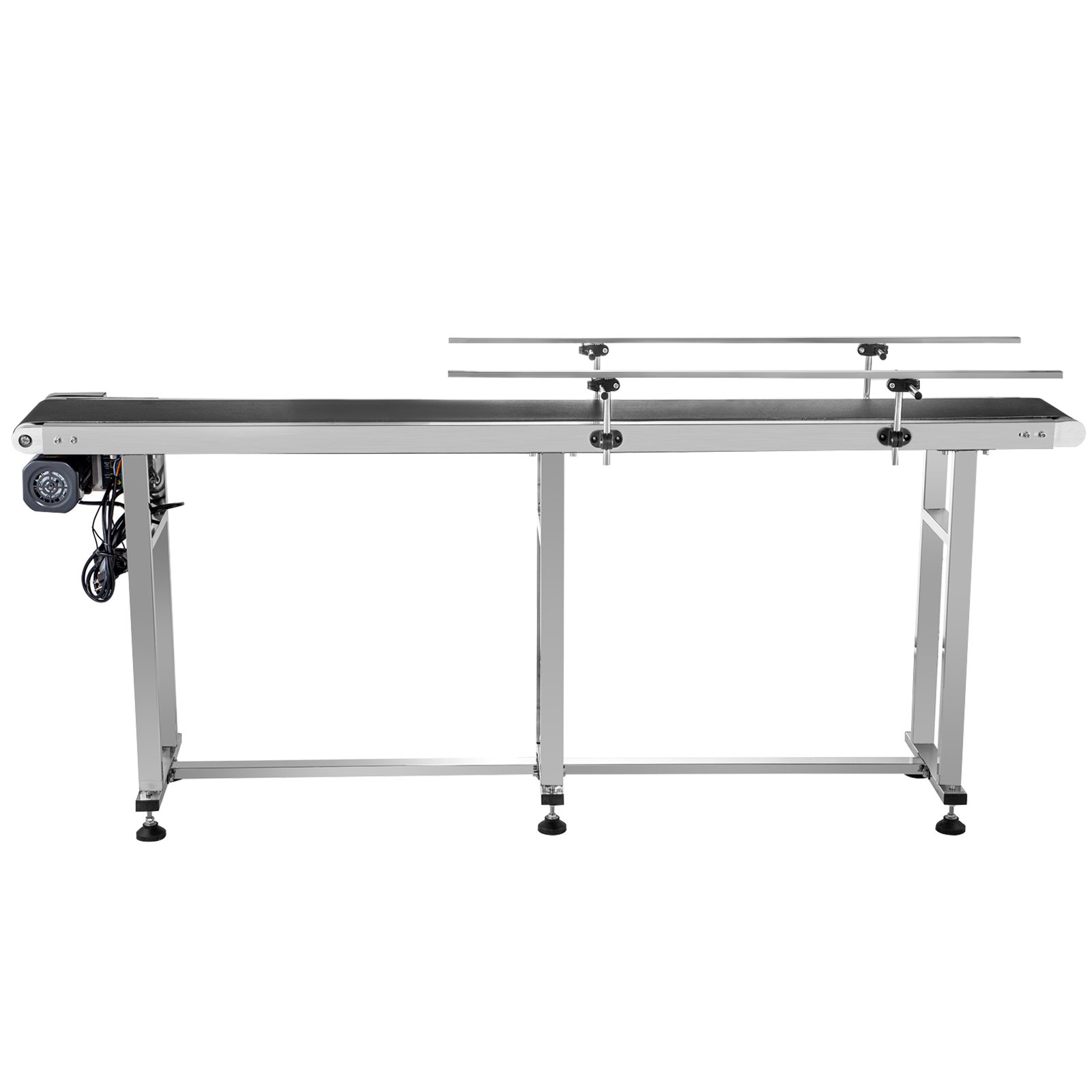 Cinta transportadora VEVOR de 71 pulgadas de largo, cinta transportadora de PVC de 7,8 pulgadas de ancho, transportador motorizado Transportador de transporte industrial, con barandas dobles Mesa transportadora ajustable antiestática Manipulación eléctrica